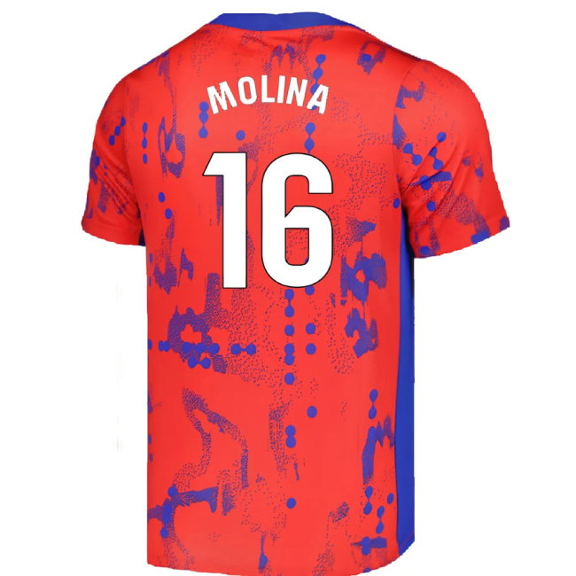 2024-2025 Atletico Madrid Dri-FIT Pre-Match Shirt (Red) (Molina 16)-SoccerKits Hub | Buy Soccer Jerseys Online